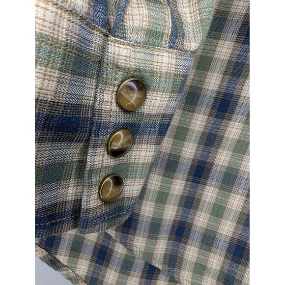 Pendleton Frontier Long Sleeve‎ Snap Button Shirt Men's Small Blue/ Green - Picture 3 of 15